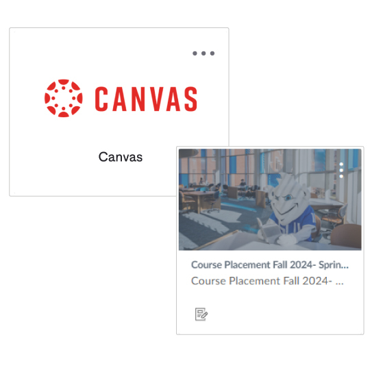 icon of Canvas logo and course placement button in mySLU