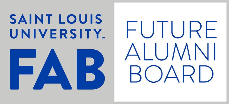 A logo that says Saint Louis University F.A.B. Future Alumni Board.