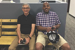Cary Sandman with his client, Ha'im Sharif, who was on death row in Nevada and exonerated in 2017.