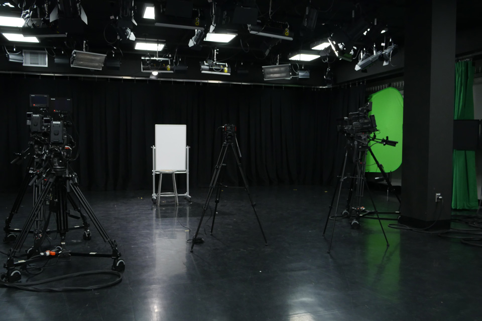 Cameras and other equipment are shown in the Communications Media Center.