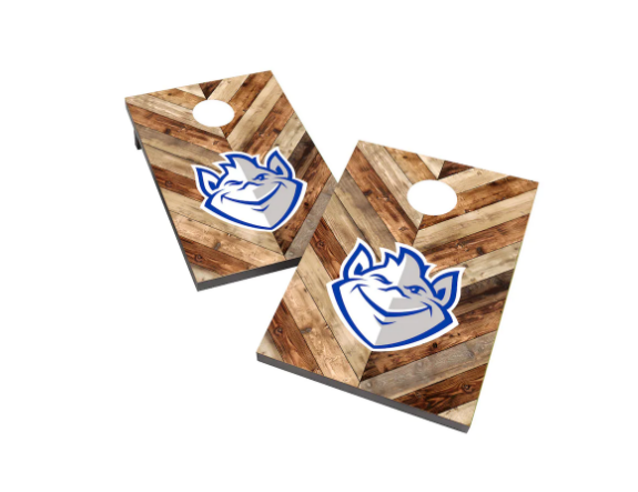 Billiken corn hole Two wooden corn hole games with the Billiken logo on it
