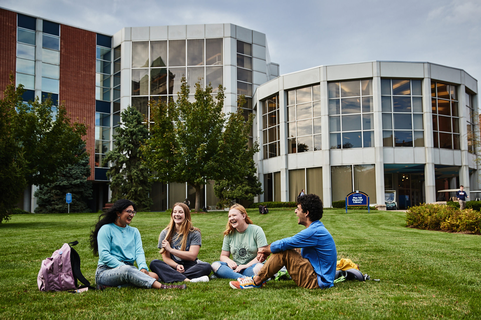 Antonio on the SLU quad with friends