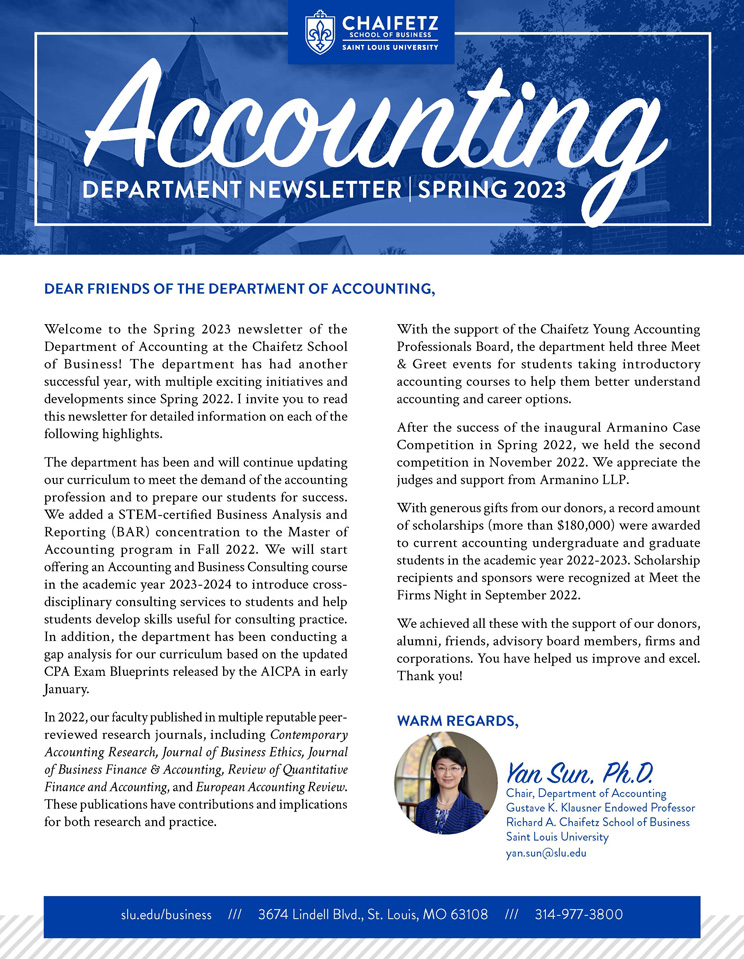 Department of Accounting Spring 2023 Newsletter