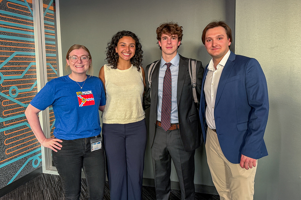 Participants in the 2024 St. Louis Regional Entrepreneur Educator (STLREE) Collegiate Pitch Competition
