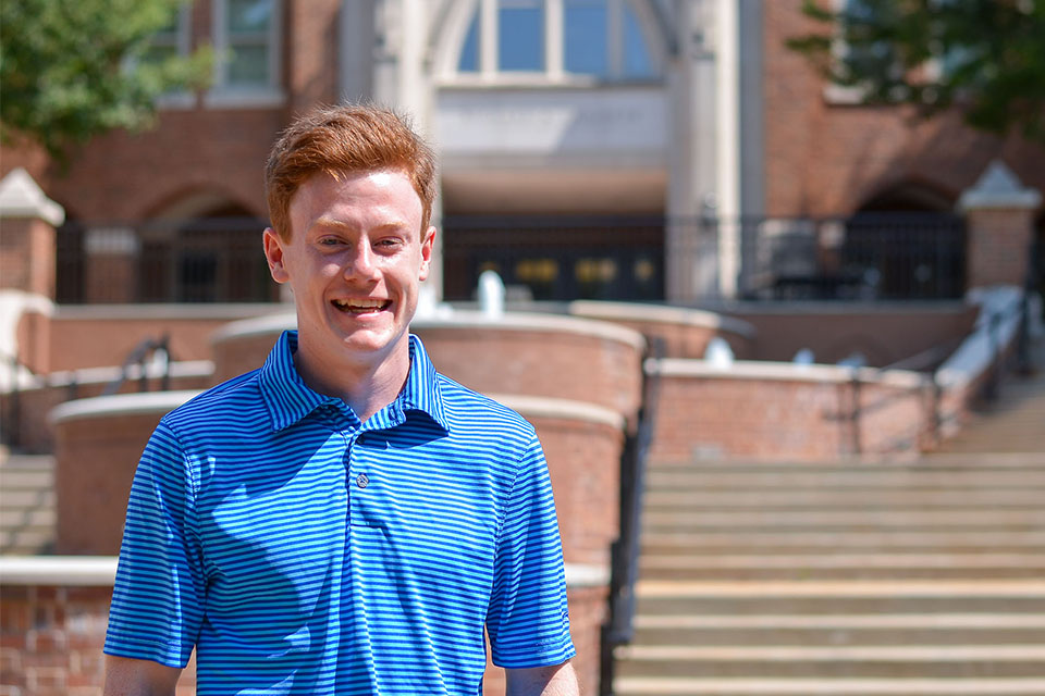 Patrick Holbrook, sophomore Service Leadership student