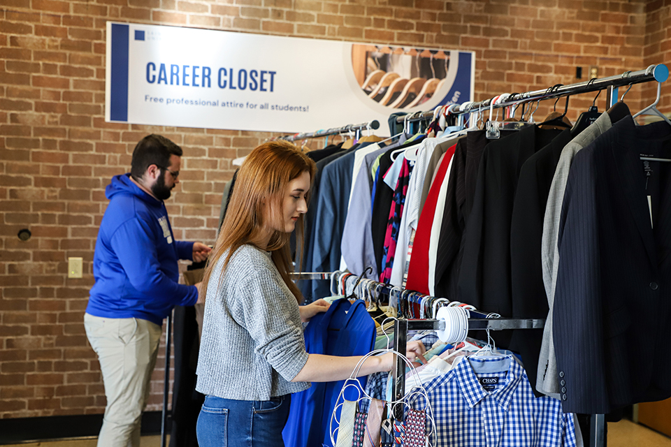 Students shop at Billiken Career Closet