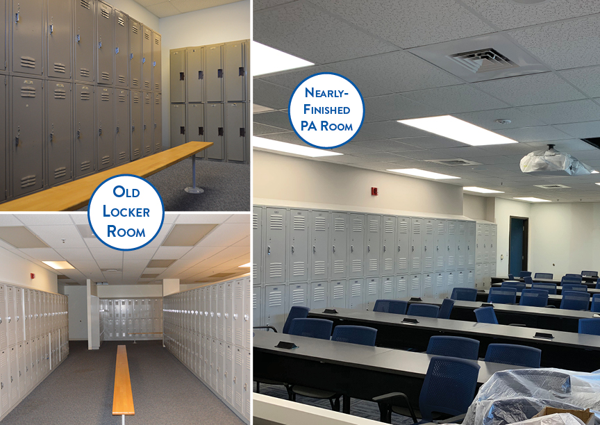 Locker Room Before and After
