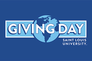 Graphic that says Giving Day Saint Louis University.