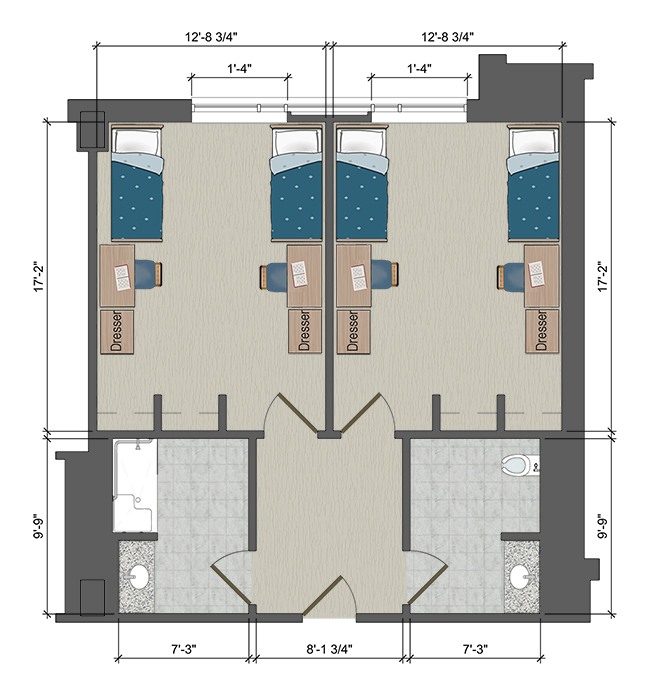 ADA-Certified Double Semi-suite (4 person)