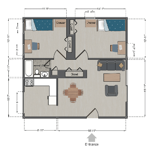 Double Apartment (2 bedrooms, 2 people)