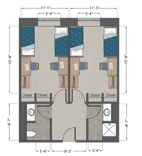 Double Semi-suite (4 person)