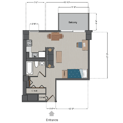 Single Apartment (Studio)