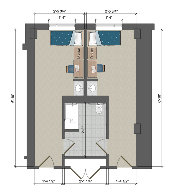 ADA-Certified Single Semi-Suite