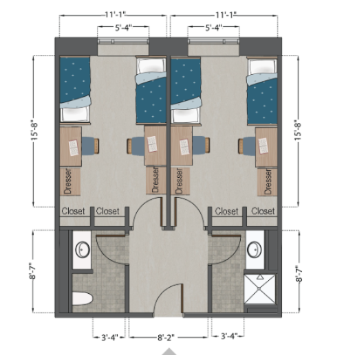 Spring Hall Double Semi-Suite