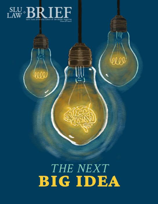 Volume 22 Issue 2 The Next Big Idea cover illustration of three yellow lightbubs in front of a dark blue background