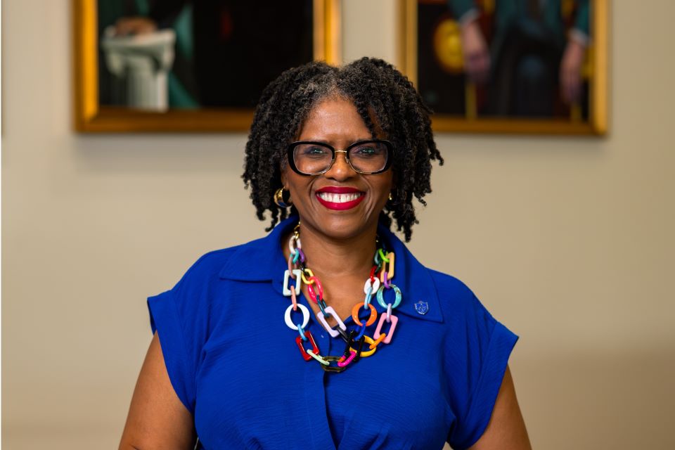 Dean Johnson poses in the courtroom 