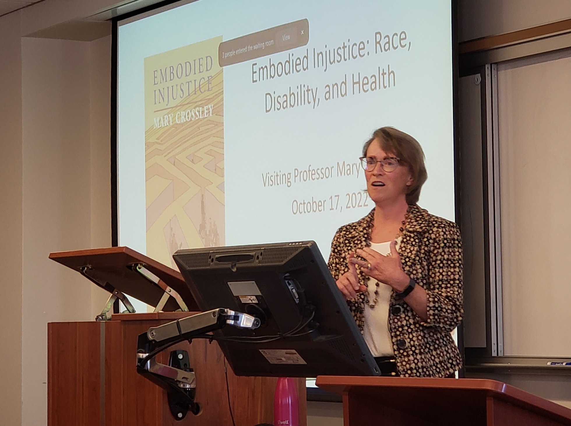 At the intersection of Blackness and disability is a population of especially vulnerable people, as racism and ableism mutually reinforce each other. Disability is more prevalent among Black people than white people, and Black people are more likely to develop a disability at a younger age — a direct result of structural racism. SLU LAW student Mary Quandt recaps Distinguished Speaker Professor Mary Crossley’s recent talk on her new book, Embodied Injustice: Race, Disability, and Health.
