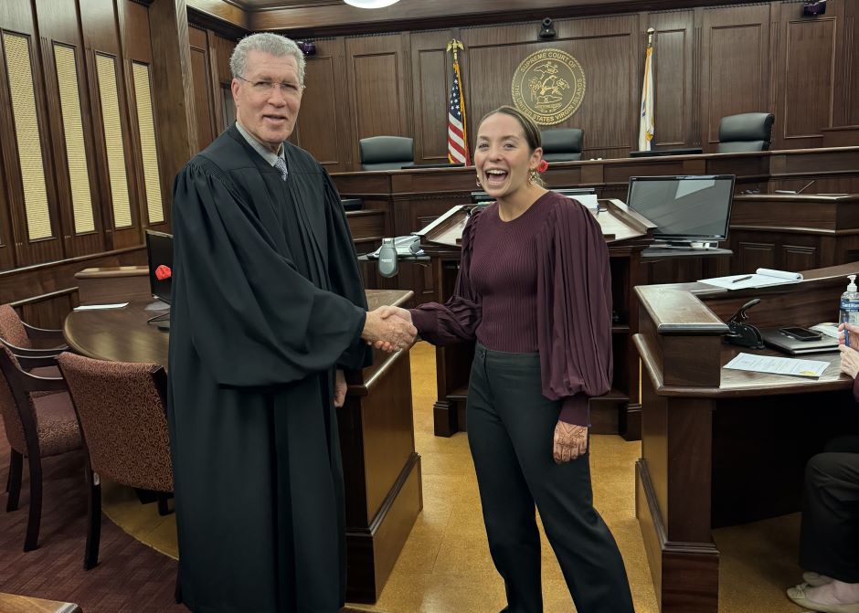 Grace Peterson, now the Appellate Law Clerk to the Chief Justice of the Supreme Court of the U.S. Virgin Islands, attributes the confidence needed to start her career “in the middle of the ocean” to her education at SLU LAW.  