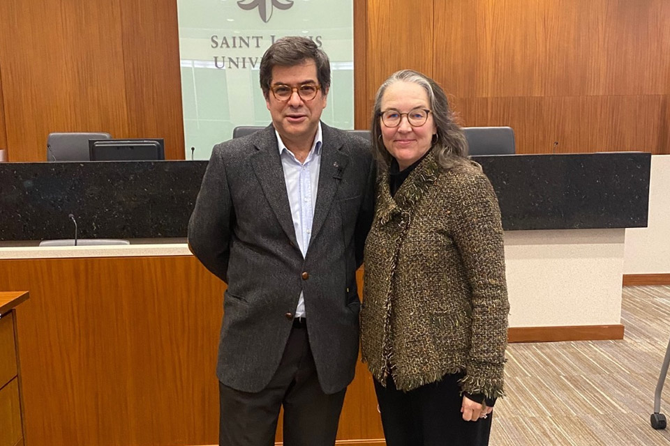 The Center for International and Comparative Law hosted two open-meeting teach-ins by Professors Monica Eppinger, a former diplomat and expert on Ukraine and Afonso Seixas-Nunes, an expert in international criminal law to inform students, faculty and staff about the war. 