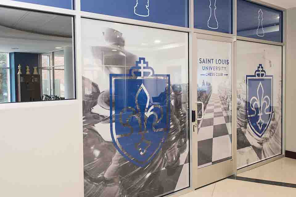 View inside SLU chess club facility 