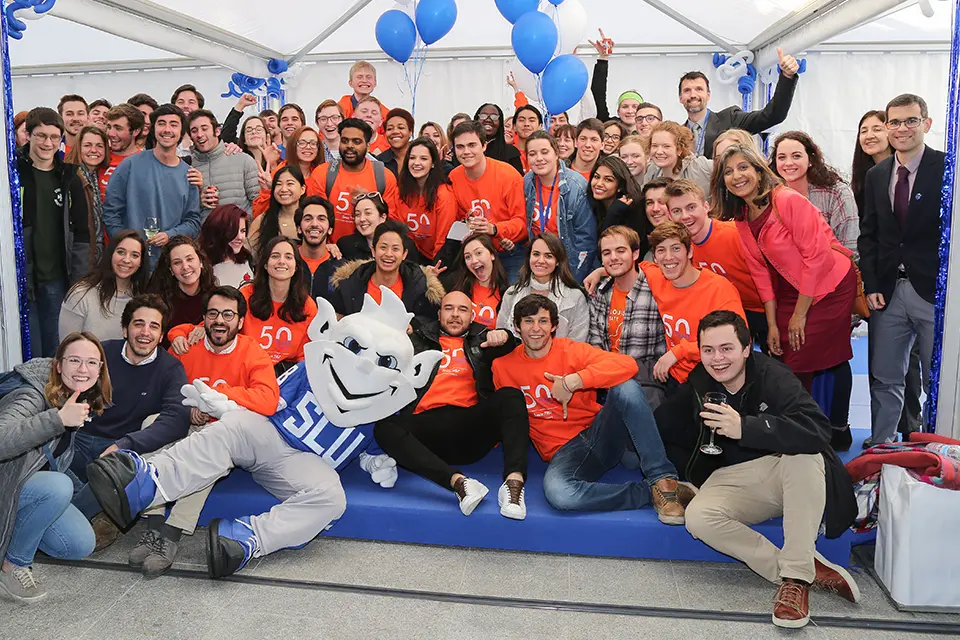 People celebrating the anniversary of their company