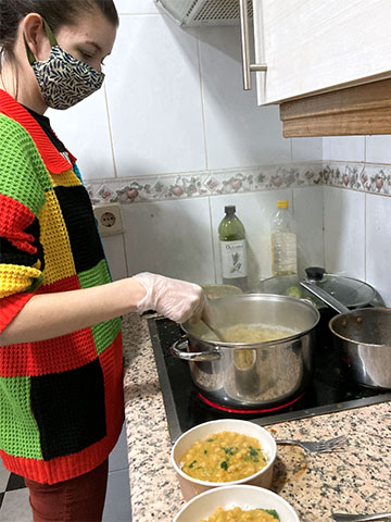 Monica Carroll preparing meals