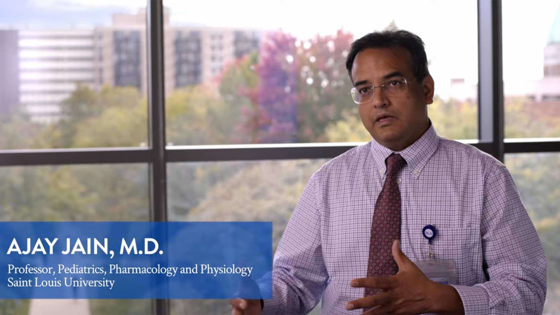 A screenshot of a video of Ajay Jain, M.D.