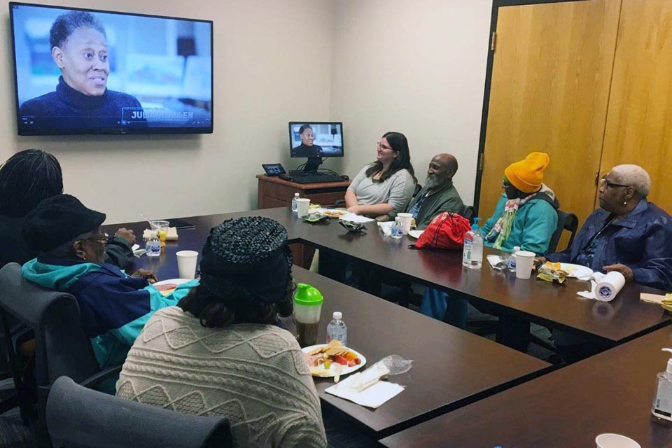 People attending a Screening