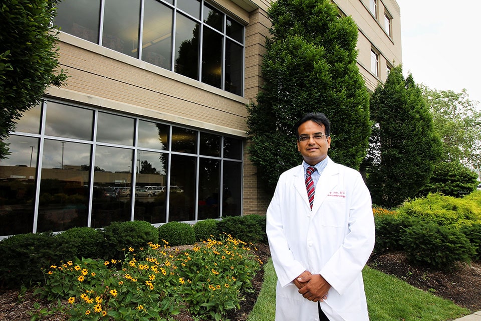 Ajay Jain, M.D., is an associate professor in gastroenterology and hepatology and the medical director of the pediatric liver transplant program at SSM Health Cardinal Glennon Children's Hospital. Photo by Ellen Hutti.
