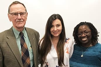 Elissa Arnold, center, a third-year student at Saint Louis University School of Medicine