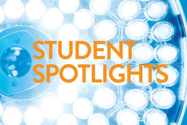A light with the text Student Spotlight overlayed