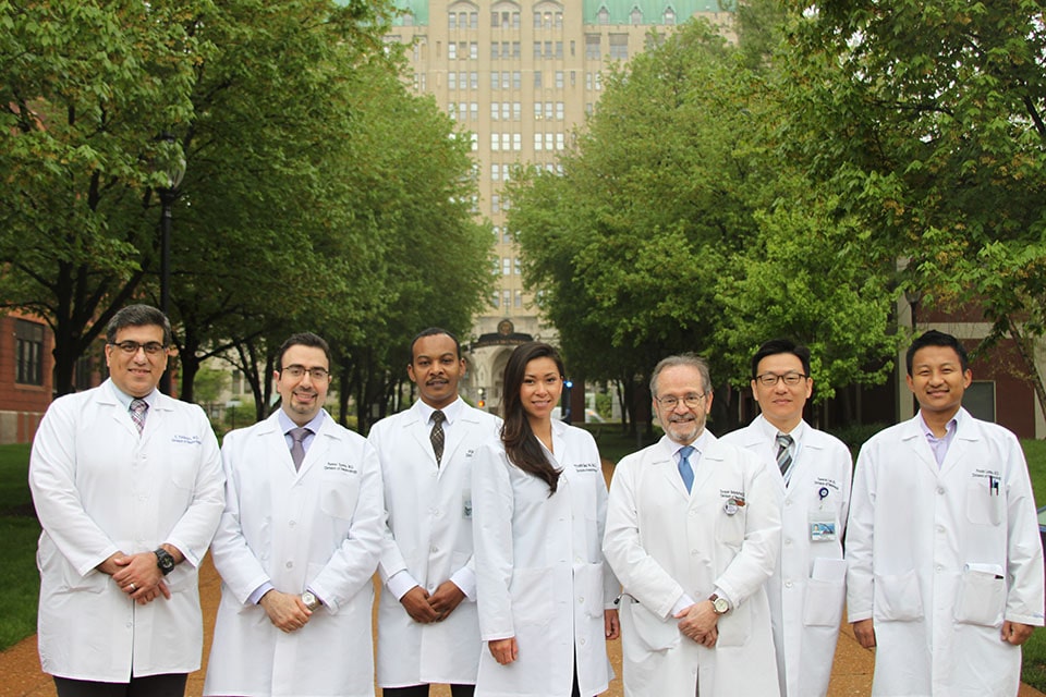 Group photo of Nephrology Facutly standing together outside