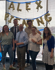 Alex Piening celebrtates a successful dissertation defense with faculty and colleagues Alex Piening celebrtates a successful dissertation defense with faculty and colleagues