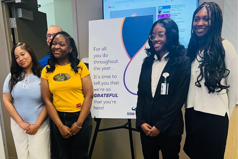 Collegiate School of Medicine and Bioscience students celebrate completing their senior internship.