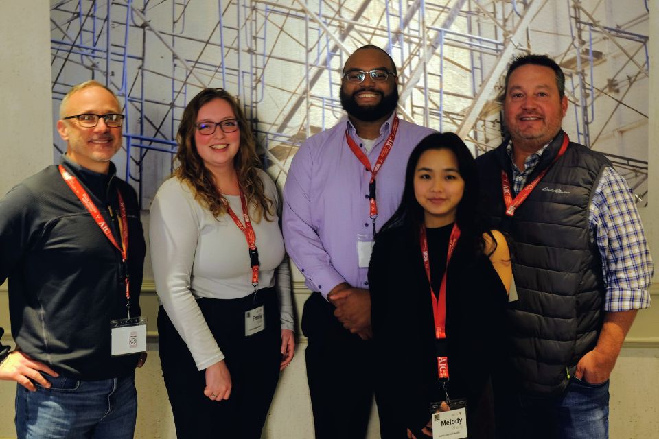 Pictured from left to right, Dr. Ryan Teague, Emily Ebert, Nicholas Jackson, Melody Zhang, and Dr. Rich DiPaolo