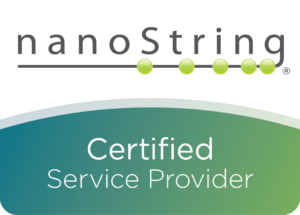 A logo certifiying the Microscopy and Histology Core is a Certified NanoString Provider