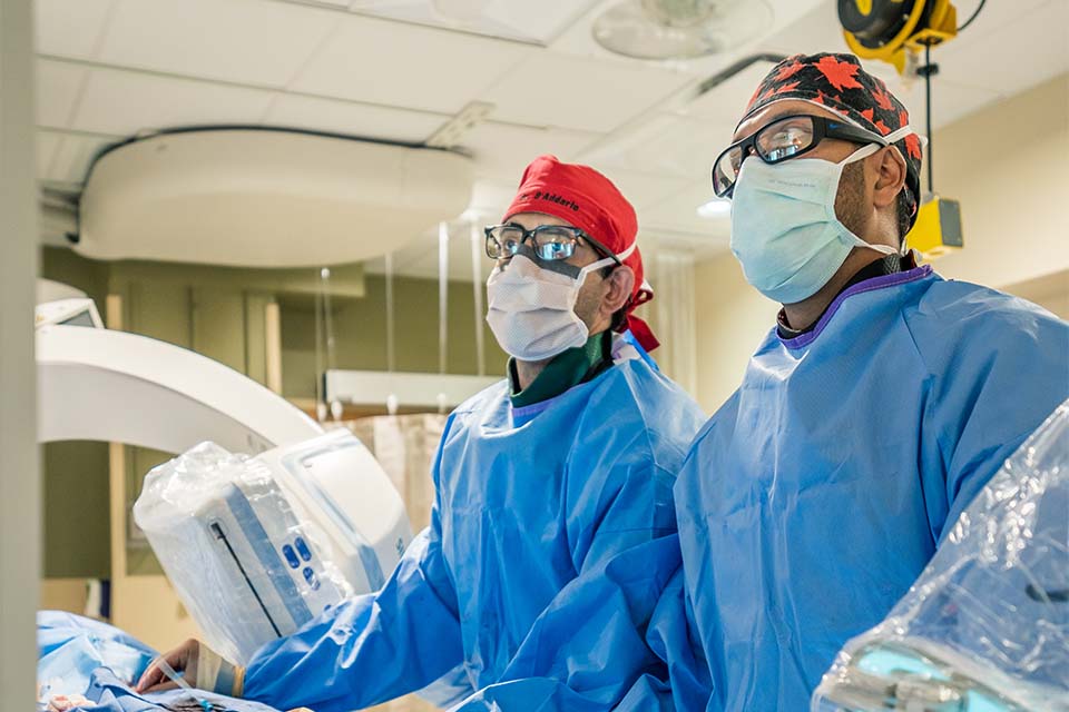 Fellows in operating room