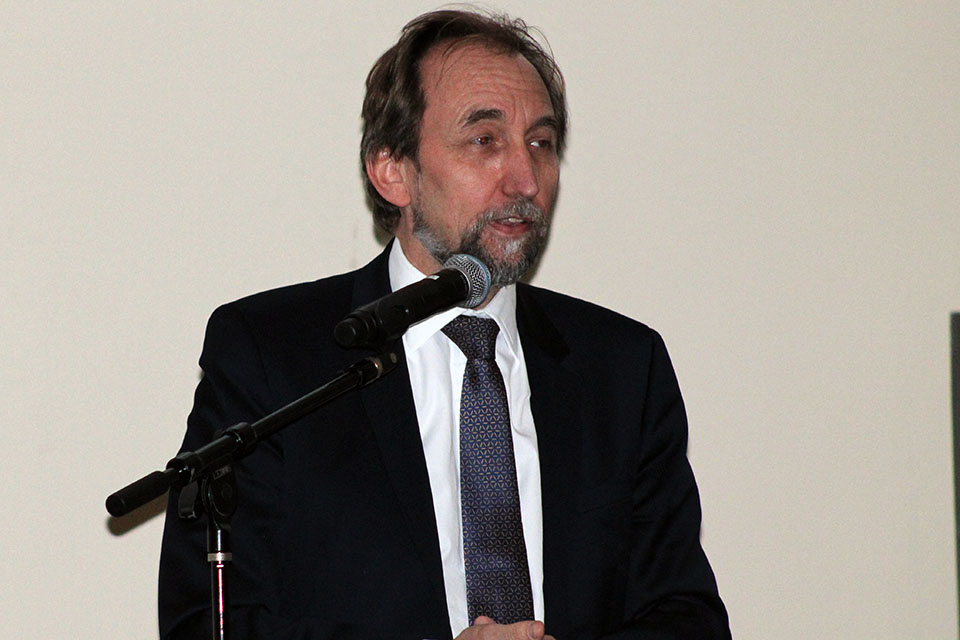 Prince Zeid Ra'ad Al Hussein, the former United Nations High Commissioner for Human Rights, spoke in the Wool Ballroom on Thursday, April 7. Al Hussein was the 22nd Annual Atlas Week Signature Symposium keynote speaker. Photo by Joe Barker. 