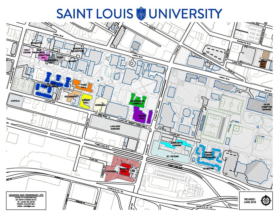Saint Louis University Campus Map Move In Traffic and Parking: What You Need to Know : SLU