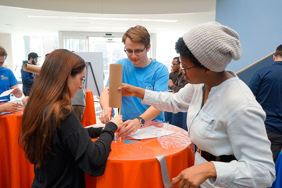 Students participate in a Parks College Innovation Challenge.