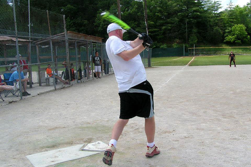 Jeremy Nagle playing baseball