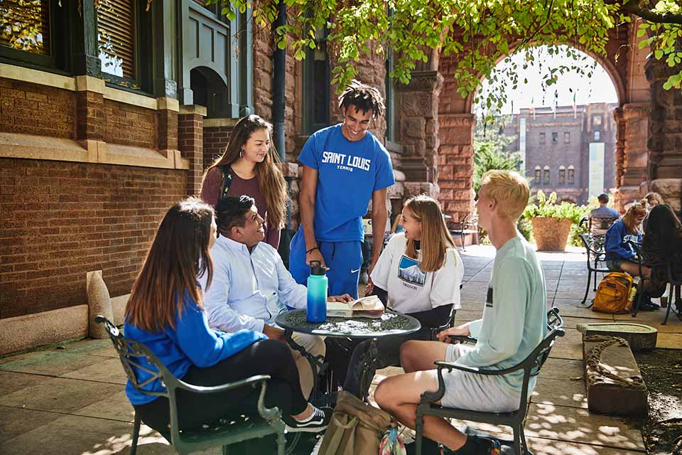 A SLU campus marketing photo