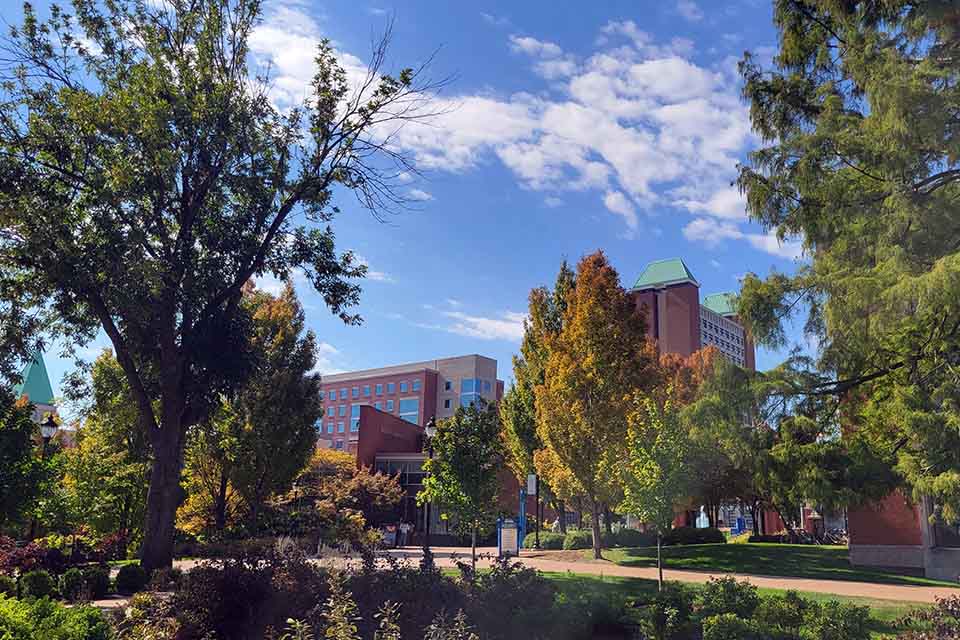 A photo of the ISE building on SLU's campus.