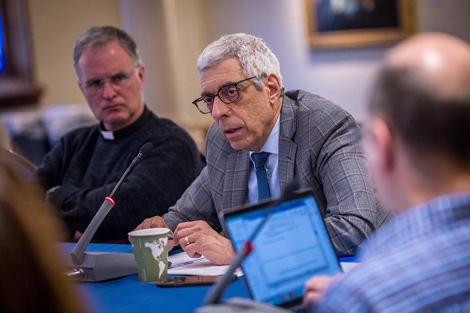 The UCS Province of Jesuits Higher Education Leadership Gathering took place at Saint Louis University Jan. 13-14. SLU President Fred P. Pestello, Ph.D., and other higher education leaders took part in the meeting. Photo by Sarah Conroy. 