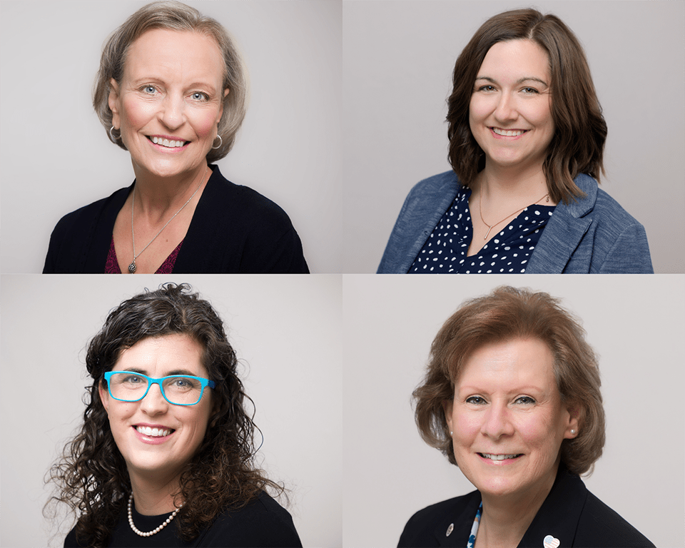 A photo collage of four women.