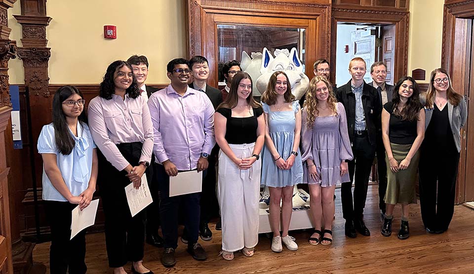 The Saint Louis University Chapter of Phi Beta Kappa (PBK) held its induction ceremony on Thursday, April 25, in Queen's Daughters Hall, adding 15 new students to its rolls.