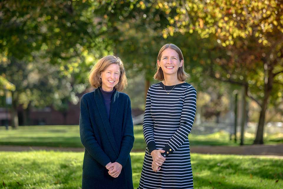 Jennifer Buehler, Ph.D., left, and Christina Garcia, Ph.D. have received the Emerson Excellence in Teaching Awards.