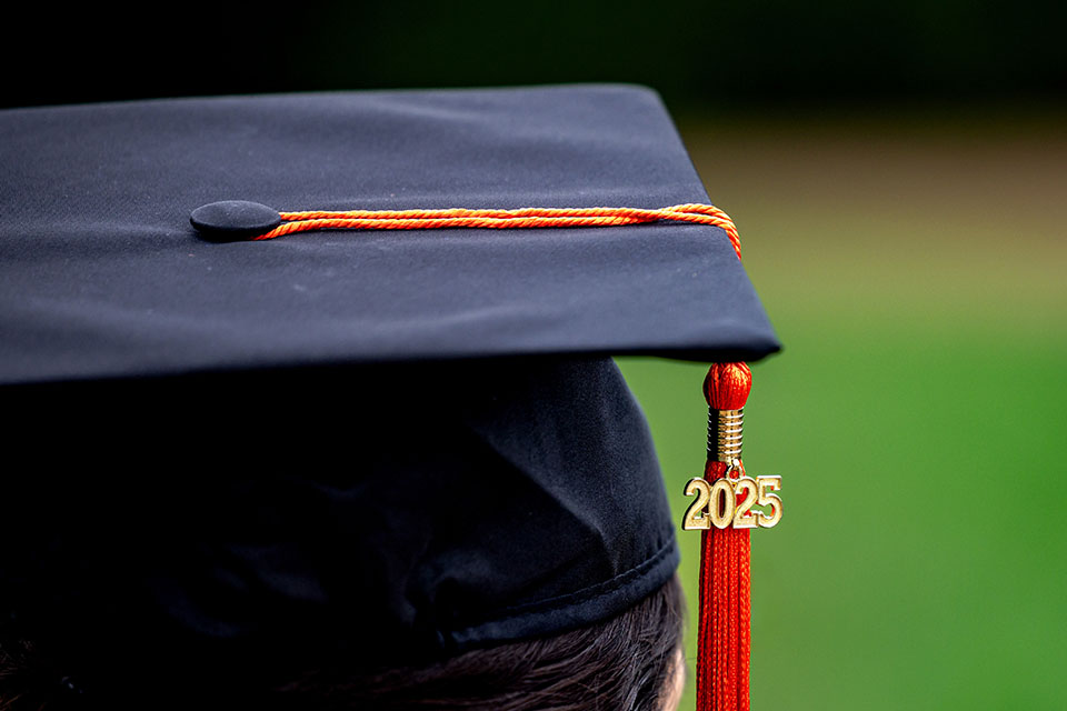 Close-up of a 2025 tassel.