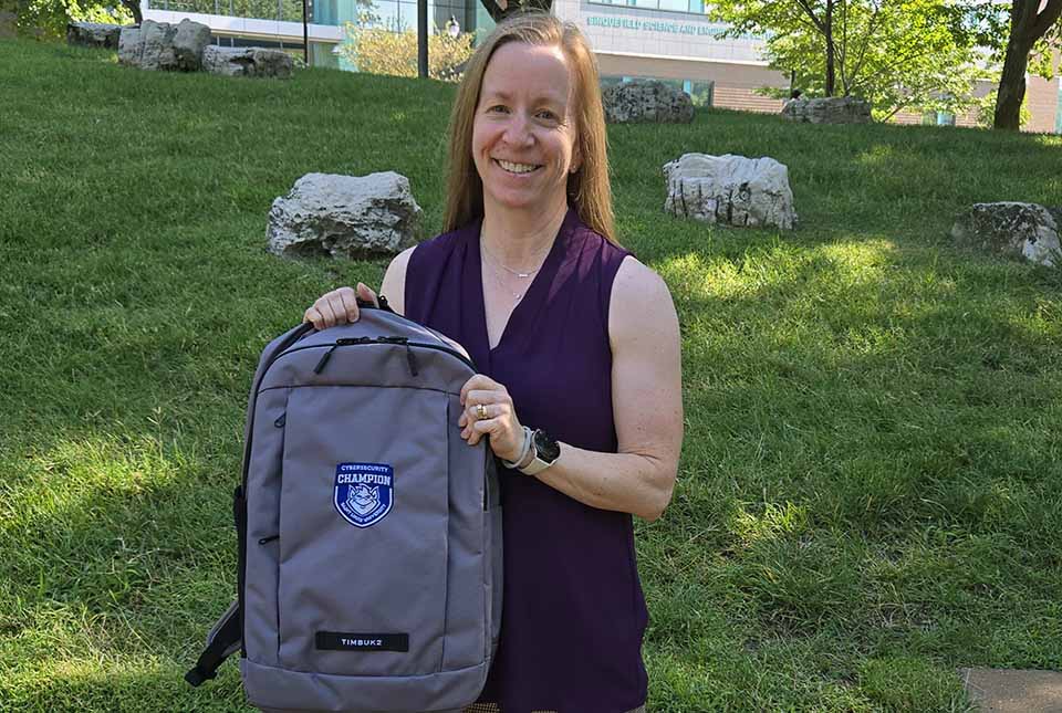 a person holding a backpack