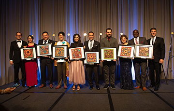 Esmeralda Aharon, program director for the Office of Diversity, Equity and Inclusion at Saint Louis University School of Medicine, recently received the 2022 Hispanic Lifetime Achievement Award from the Hispanic Chamber of Commerce of Metropolitan St. Louis.